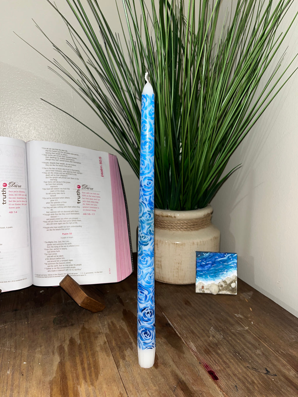 Custom Hand-Painted Taper Candle