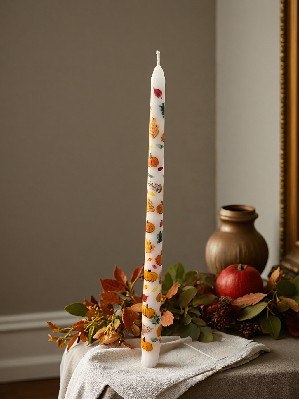 Autumn Harvest Taper Candle 🍂🕯️